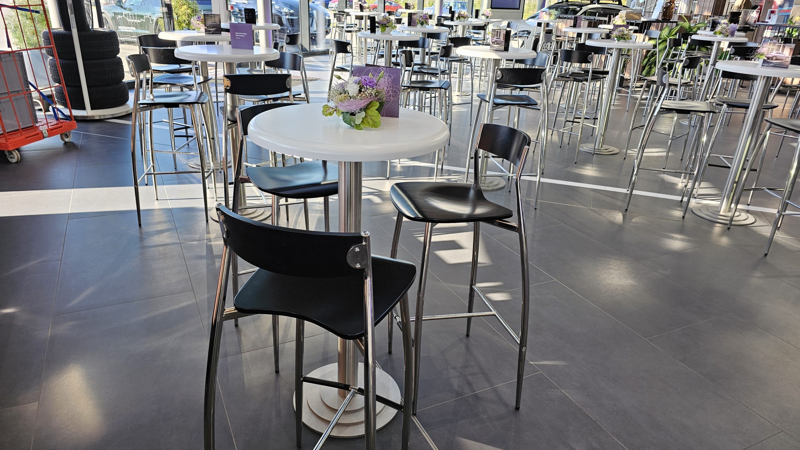 Barhocker "FLEX", Holz/Chrom, mit Lehne, schwarz – Bild 5