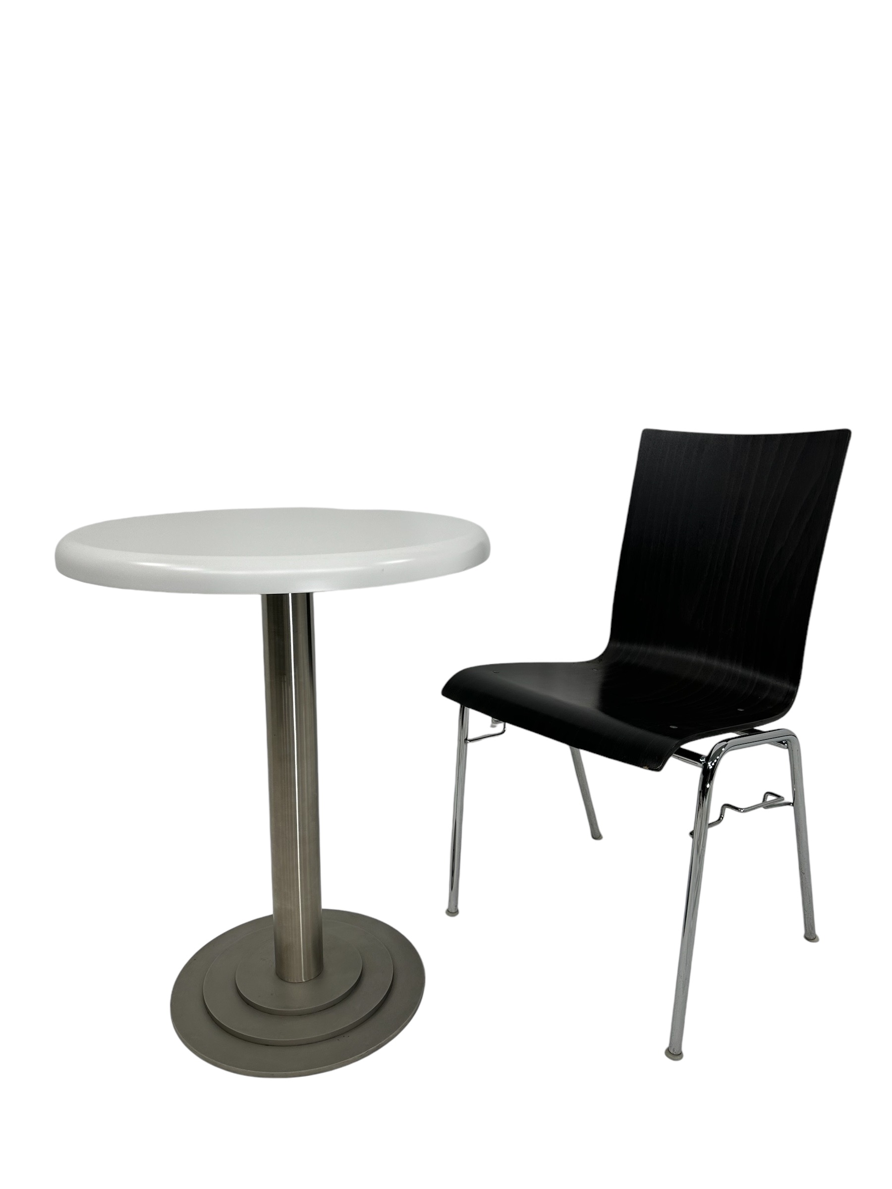 Bistrotisch mit Rundsockel rund, weiß, Höhe: 0,78m: KURT Platte: 0,80cm; EGON Platte: 0,60cm. – Bild 3