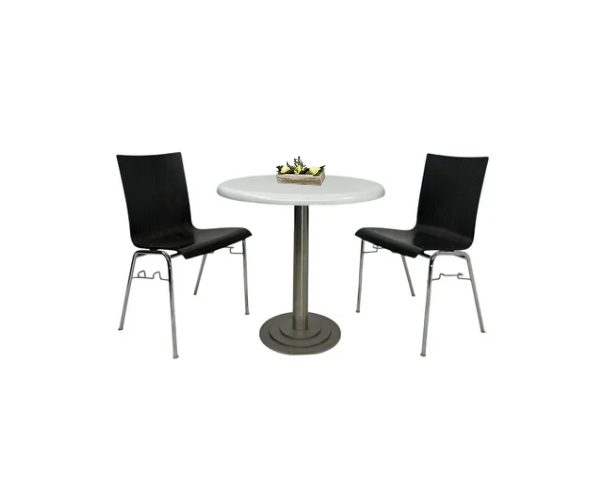 Bistrotisch mit Rundsockel rund, weiß, Höhe: 0,78m: KURT Platte: 0,80cm; EGON Platte: 0,60cm.