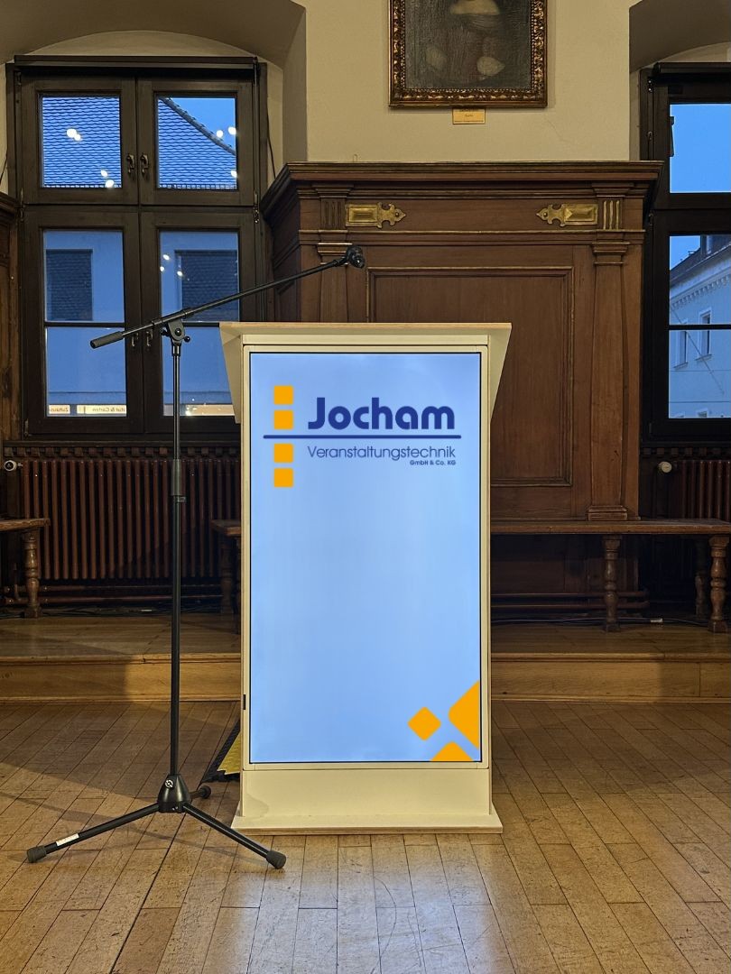 Rednerpult weiß, integriertes Display – Bild 6