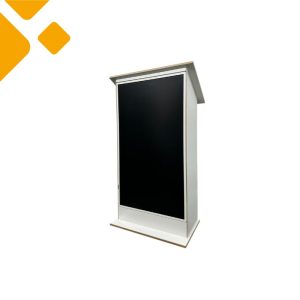 Rednerpult weiß, integriertes Display