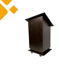 Rednerpult Mahagoni, dunkelbraun, mit Rollen