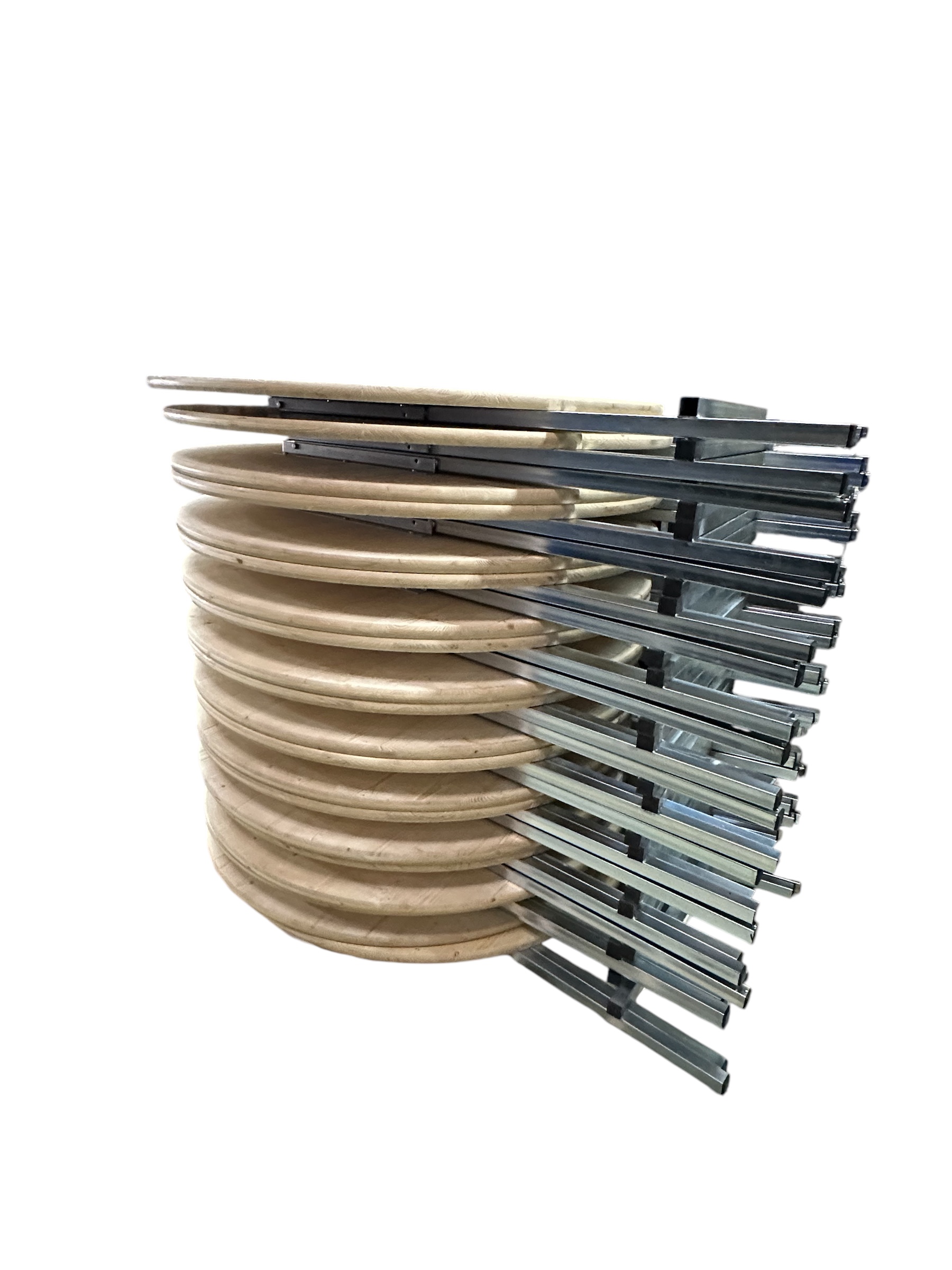 Stehtisch "FINN", Klappfuß, Höhe: 1,10m, Platte: 1,20m, rund, Fichte – Bild 3